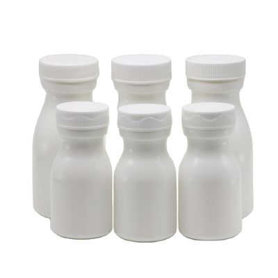 Witte HDPE-fles van 60 ml voor een gemakkelijke opslag van vaste tabletten en capsules