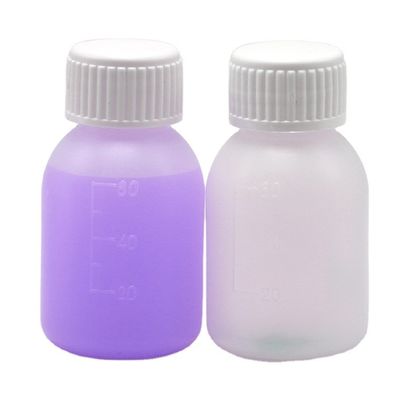 PE-siroopfles 60 ml / 2 oz in wit/blauw ondoorzichtige kleur voor aangepaste kleuropties