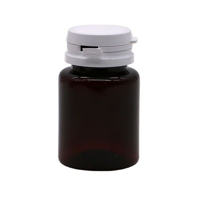 Persoonlijke kleur 50 ml Amber PET Pill Capsule Visolie Fles met afscheurbare dop/ schroefdop