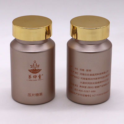 Pillen/capsules/tabletten/poeder PET bevroren plastic fles met gouden/zilveren dop