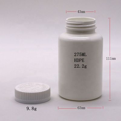 Kinderwaardig Cap 275 ml HDPE Plastic Round Vial voor tablet en capsule organisatie
