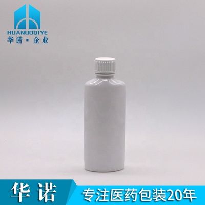 Persoonlijk afgedrukte PET mondwaterfles 200 ml met witte dop en gedrukte dop