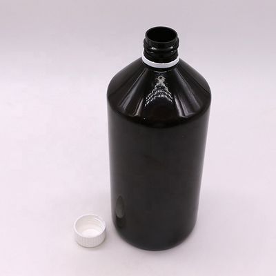 Donkerbruin Translucent PET 1000 ml vloeibare medicijnfles met 28 mm kap tegen verval