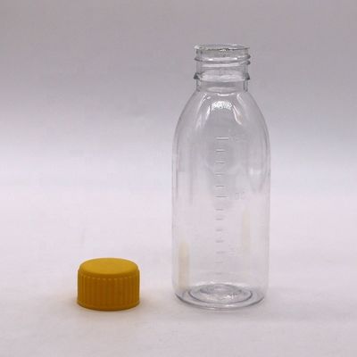 150 ml/150cc/5 oz PET lege bruine/amber/transparante siroopfles met manipulatiebestendige schroefkap