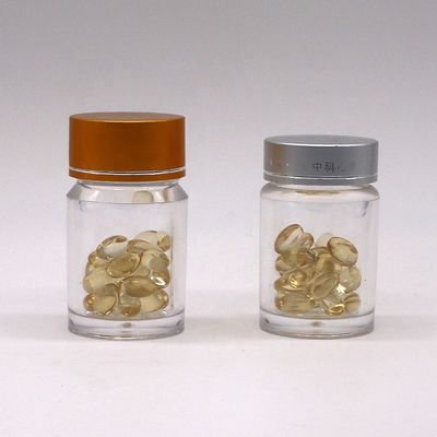Apotheek Medische tabletten 30 ml container Dubbele laag PS Plastic fles met aluminium deksels
