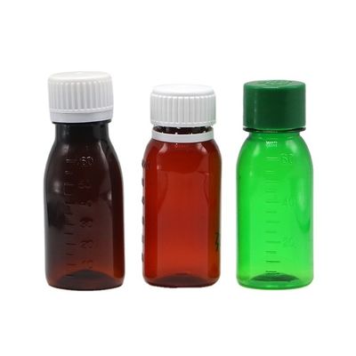 Tamperproof Cap PET 2OZ 60ml Hoest siroop fles voor olie smeermiddelen opslagcontainer