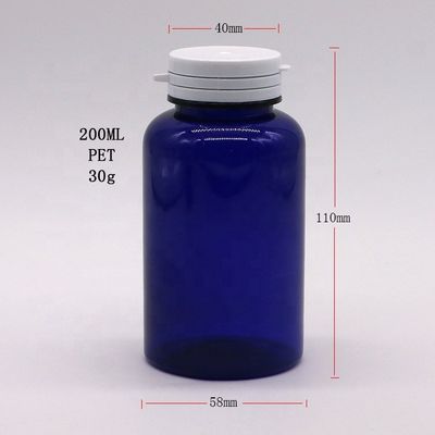 Pull-Ring Sealing Type 200cc Ronde PET Plastic Flasje voor capsule supplement