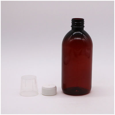 Lichaamsmateriaal PET 300 ml PET lege hoestsiroopfles met schaal en manipulatiebestendige dop