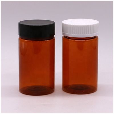120 ml PET Amber Kleur Ronde Vorm Plastic Op maat gemaakte pilfles met schroefdeksel