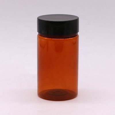 120 ml PET Amber Kleur Ronde Vorm Plastic Op maat gemaakte pilfles met schroefdeksel