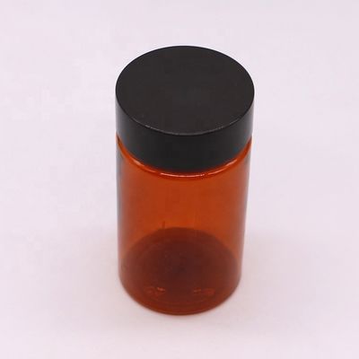 120 ml PET Amber Kleur Ronde Vorm Plastic Op maat gemaakte pilfles met schroefdeksel