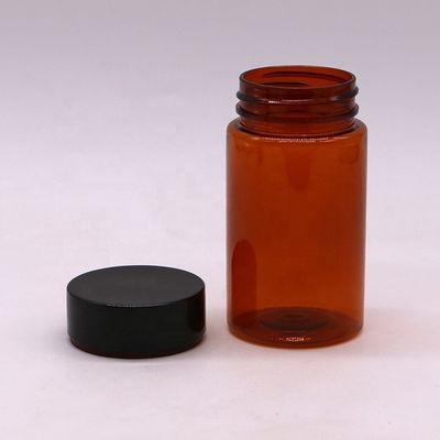 120 ml PET Amber Kleur Ronde Vorm Plastic Op maat gemaakte pilfles met schroefdeksel
