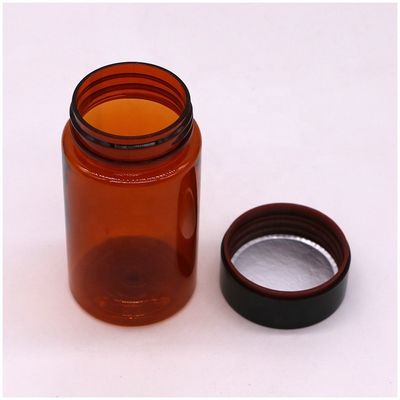 120 ml PET Amber Kleur Ronde Vorm Plastic Op maat gemaakte pilfles met schroefdeksel