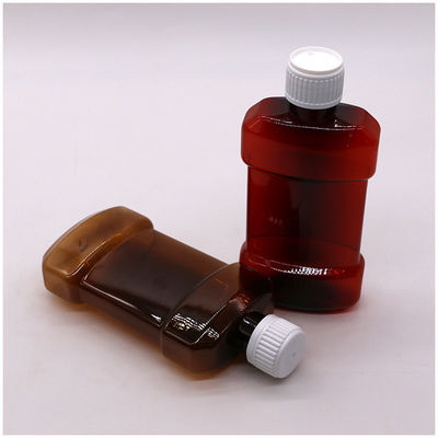 Aanpasbare kleur 250 ml PET vloeibare mondspoeling Plastic Flask Versleuteling Type SCREW CAP
