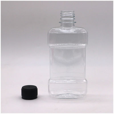 Aanpasbare kleur 250 ml PET vloeibare mondspoeling Plastic Flask Versleuteling Type SCREW CAP