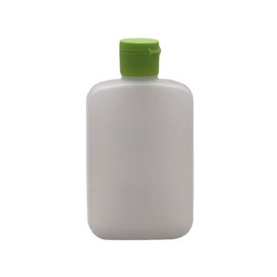 120 ml HDPE Flat Square Cosmetic Flask met aangepaste kleur en Spiral Flip-Over Deksel
