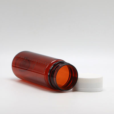 SCREW CAP 150 ml bruine PET-fles voor plastic vloeistof supplement en kinderbeschermingsdeksels