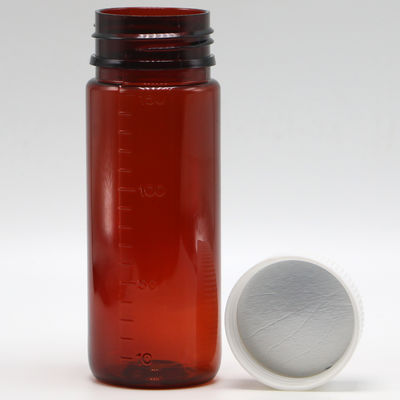 SCREW CAP 150 ml bruine PET-fles voor plastic vloeistof supplement en kinderbeschermingsdeksels