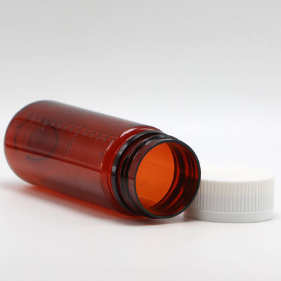 SCREW CAP 150 ml bruine PET-fles voor plastic vloeistof supplement en kinderbeschermingsdeksels