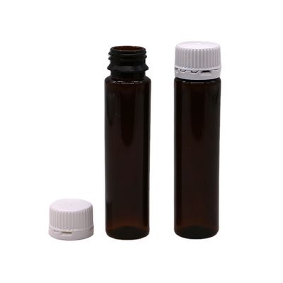 20ML/20CC Slim glad Amber Plastic orale vloeistofffles met manipulatiebestendige dop Voor in vloeistofgeneeskunde