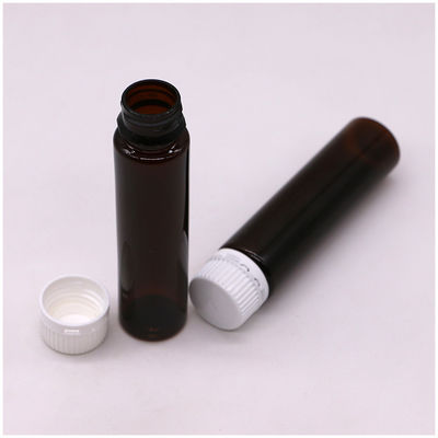 20ML/20CC Slim glad Amber Plastic orale vloeistofffles met manipulatiebestendige dop Voor in vloeistofgeneeskunde
