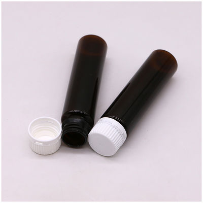 20ML/20CC Slim glad Amber Plastic orale vloeistofffles met manipulatiebestendige dop Voor in vloeistofgeneeskunde