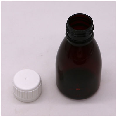 Persoonlijke kleuren 100 ml PET Amber Plastic Oral Liquid Drug-Grade Flasje met Safety Cap