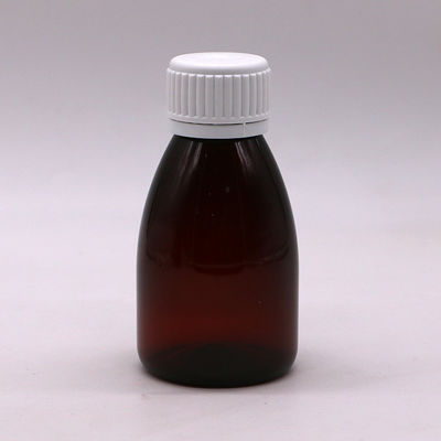 Persoonlijke kleuren 100 ml PET Amber Plastic Oral Liquid Drug-Grade Flasje met Safety Cap