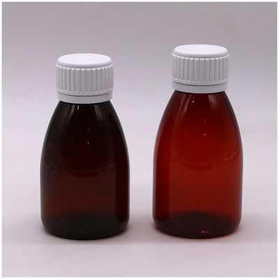 Persoonlijke kleuren 100 ml PET Amber Plastic Oral Liquid Drug-Grade Flasje met Safety Cap