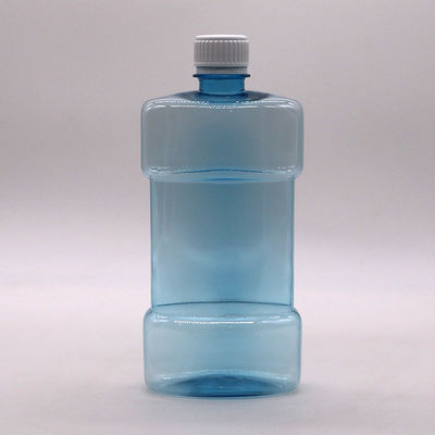 Schermdruk 500 ml PET unieke vorm Vloeibare mondwater Plastic fles met schroefdop