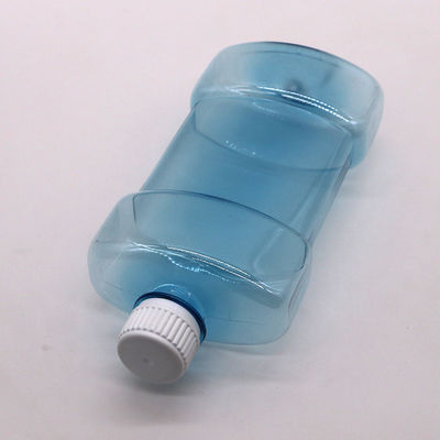 Schermdruk 500 ml PET unieke vorm Vloeibare mondwater Plastic fles met schroefdop