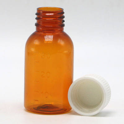 GMP Farmaceutische 30 ml PET Amber Plastic Vloeibare Fles met Tamper Proof Schroefkap