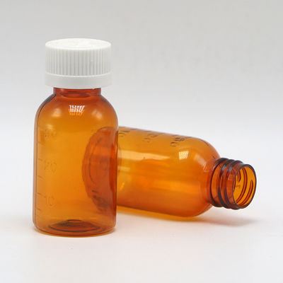 GMP Farmaceutische 30 ml PET Amber Plastic Vloeibare Fles met Tamper Proof Schroefkap