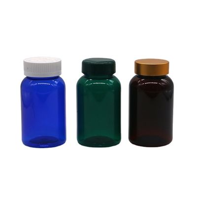 Industriële 160ml PET Luxury Golden Cap Plastic Flask voor visolie/capsule/pil/honing