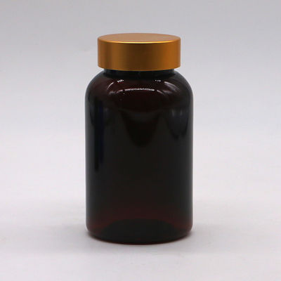 Industriële 160ml PET Luxury Golden Cap Plastic Flask voor visolie/capsule/pil/honing