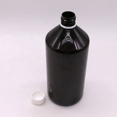 Vloeibare geneesmiddelen 1000 ml donkerbruine doorzichtige PET-plasticfles met knoopbestendige dop