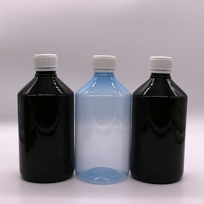 Vloeibare geneesmiddelen 1000 ml donkerbruine doorzichtige PET-plasticfles met knoopbestendige dop