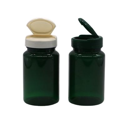 150 ml PET capsule tablet tablet lekvrije fles met flip top cap op maat en afbreekbaar