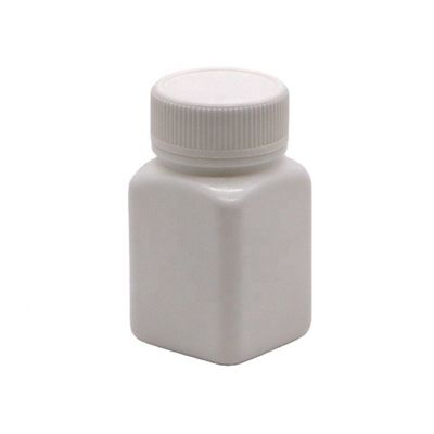 Kleine capaciteit 50cc HDPE steriele vierkant plastic fles met schroefdop op maat