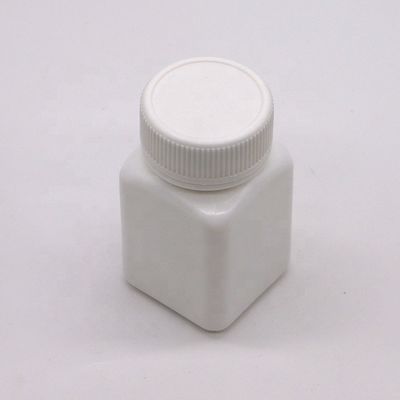 Kleine capaciteit 50cc HDPE steriele vierkant plastic fles met schroefdop op maat