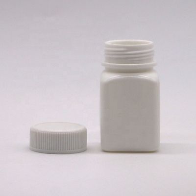 Kleine capaciteit 50cc HDPE steriele vierkant plastic fles met schroefdop op maat