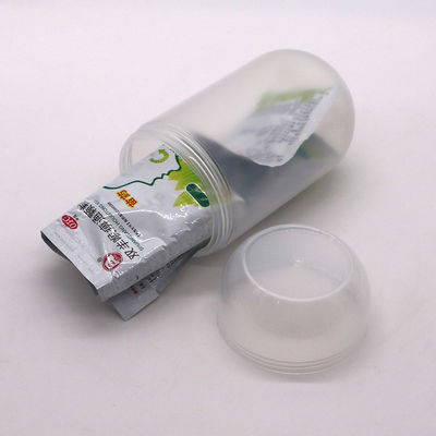 Op maat gemaakte 500 ml PP capsulevorm plastic voedselopslagpot met schroefdop