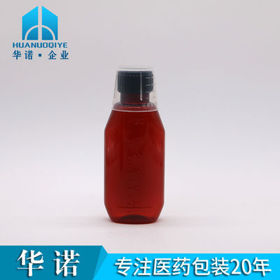 SCREW CAP 120 ml Amber ovale apotheekcontainer met kinderbeschermingscap en esdoornstroop