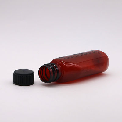 SCREW CAP 120 ml Amber ovale apotheekcontainer met kinderbeschermingscap en esdoornstroop