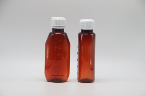 SCREW CAP 120 ml Amber ovale apotheekcontainer met kinderbeschermingscap en esdoornstroop