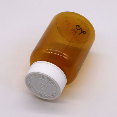180 ml PET Amber Plastic Flask met CRC Schroefdeksel voor Capsule Pill Tablet 6OZ/180ML