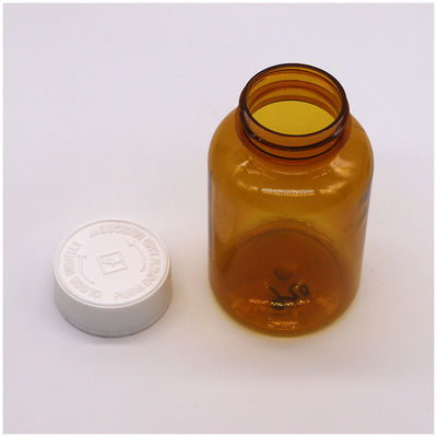 180 ml PET Amber Plastic Flask met CRC Schroefdeksel voor Capsule Pill Tablet 6OZ/180ML