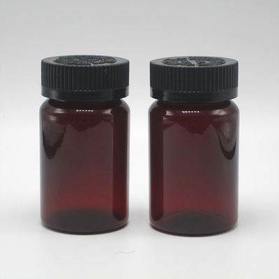 2OZ 60ML PET Amber Zwarte Plastic Flasje met CRC Deksel voor Medische Supplementen Verpakking