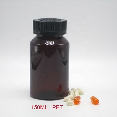 2OZ 60ML PET Amber Zwarte Plastic Flasje met CRC Deksel voor Medische Supplementen Verpakking