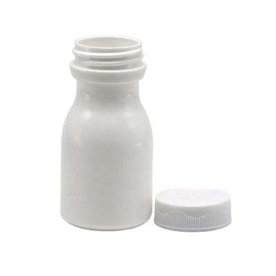 SCRUE CAP Sealing Type 60mL Bowling Shape HDPE Plastic Flask voor Supplement opslag